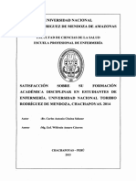 Satisfacción Sobre Su Formación Académica Disciplinar en Estudiantes de Enfermería. Universidad Nacional Toribio Rodríguez de Mendoza, Chachapoyas. 2014 PDF