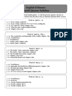 Fourth Quarter Syllabus