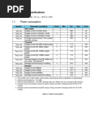 1.1 Power Consumption: 1 Electrical Specifications