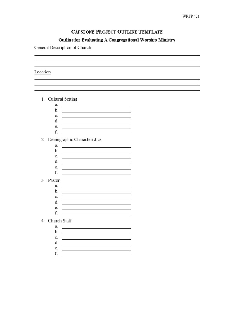 Capstone Project Outline Template