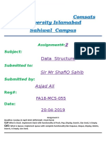 FA18-MCS-055 Data Structure Assignment 2