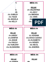 Mesa #1 Sillas Mesa #2 Sillas