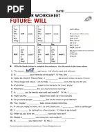 Future: Will: Grammar Worksheet