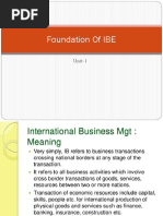 Foundation of IBE (Unit 1&2)