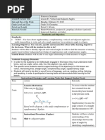 Lesson Plan 3 Vertical and Adjacent Angles