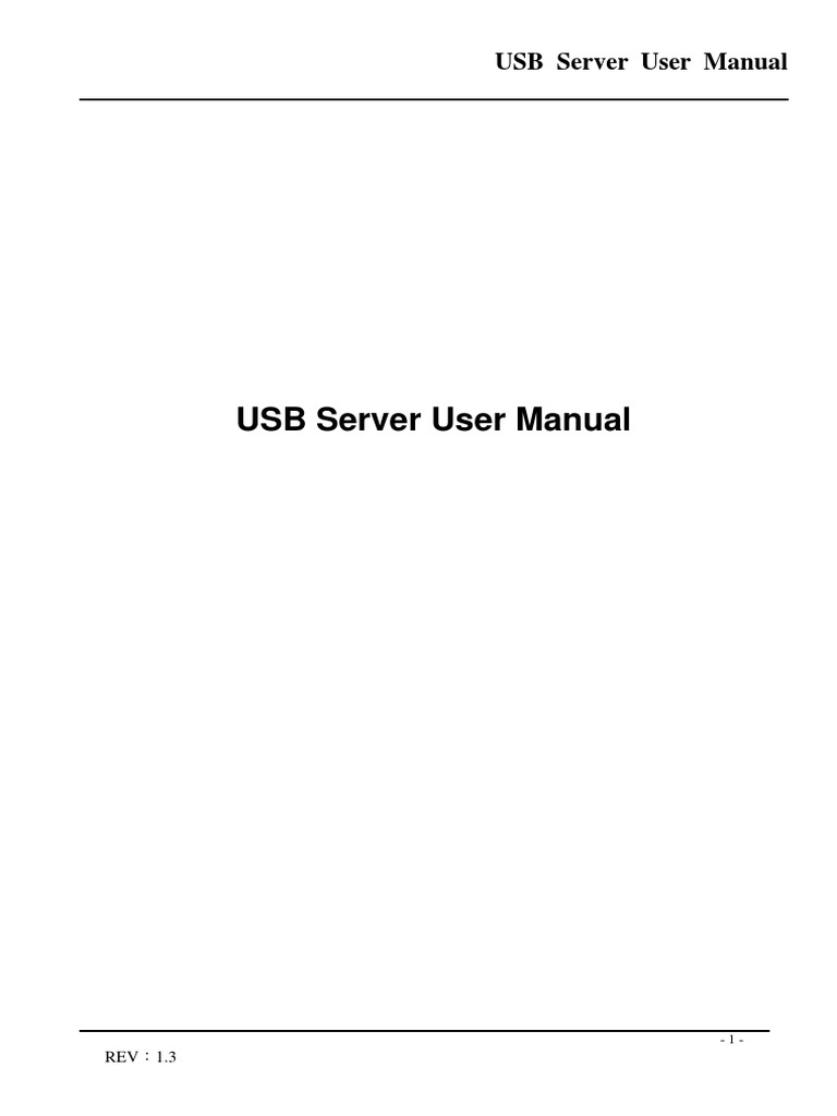 USB Server User Manual PDF Usb World Wide 
