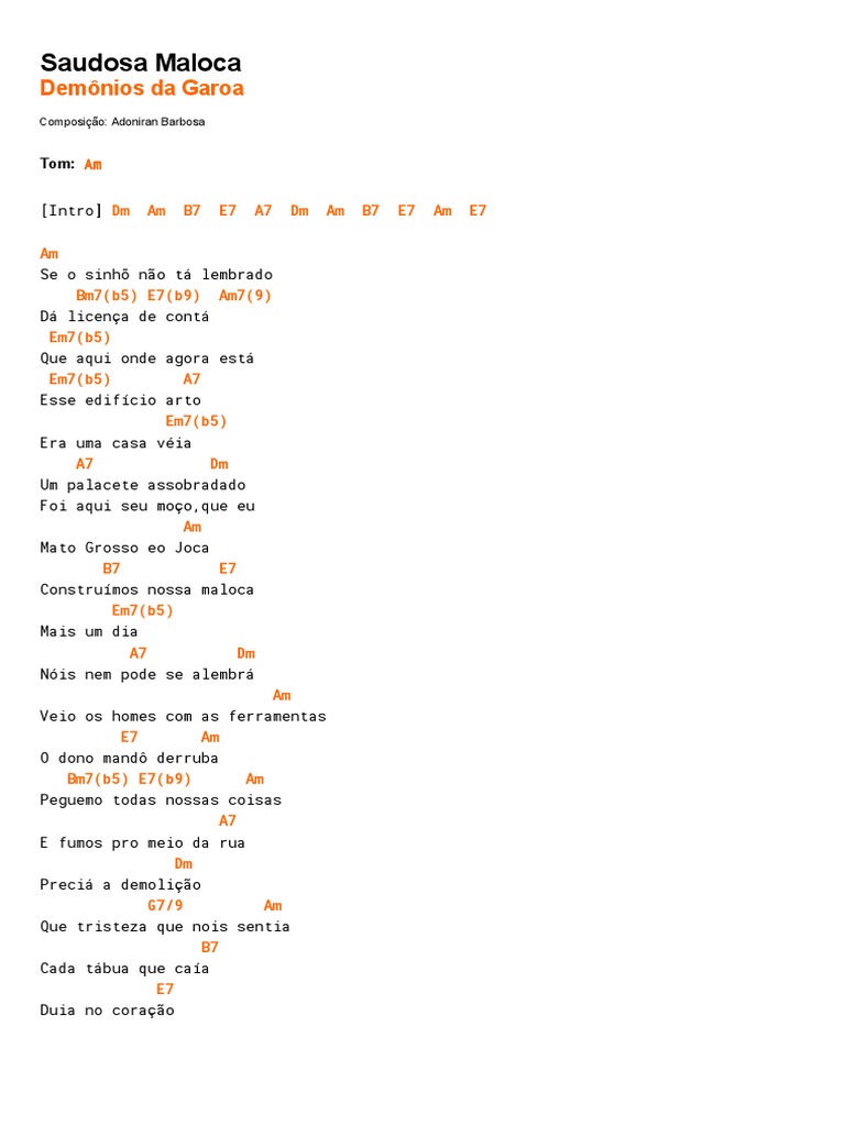 Cifra Club Demônios Da Garoa Trem Das Onze PDF