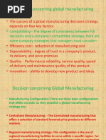 Decisions Concerning Global Manufacturing