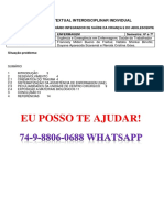 Unopar 6 e 7 Semestre Enferm Seminário Integrador de Saúde Da Criança e Do Adolescente