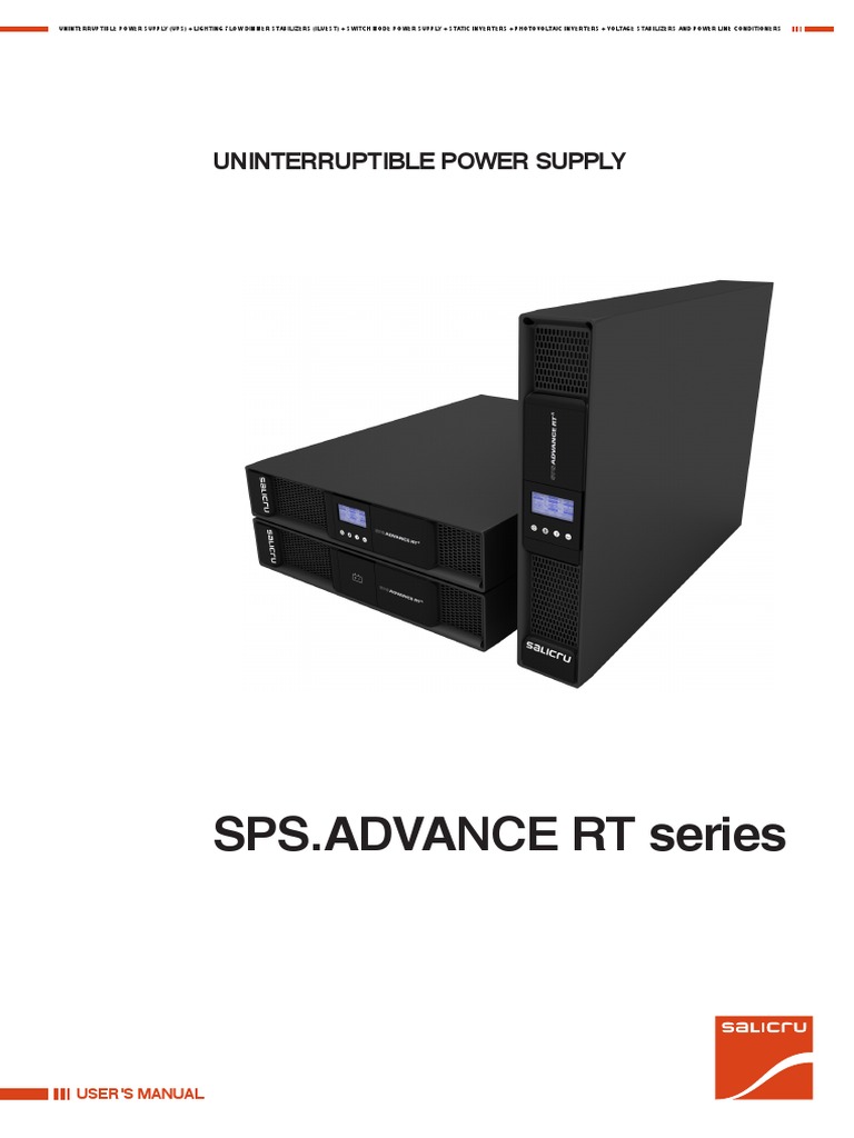 SPS ADVANCE RT Series | PDF | Power Supply | Switch