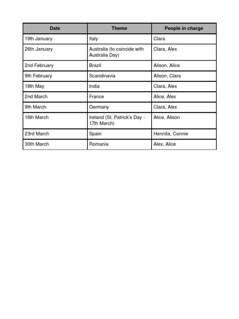 International Event Schedule 2024 | PDF