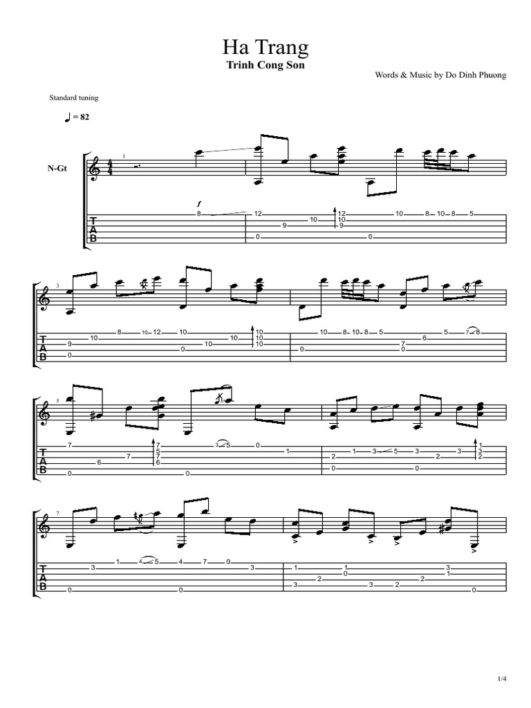 Image Hà Trang image beautiful - Vnguitar - Net) - Ha Trang Tab 1 | PDF
