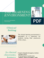 The Learning Environment: Aican Jose M. Nash, RN, MAN Clinical Teaching