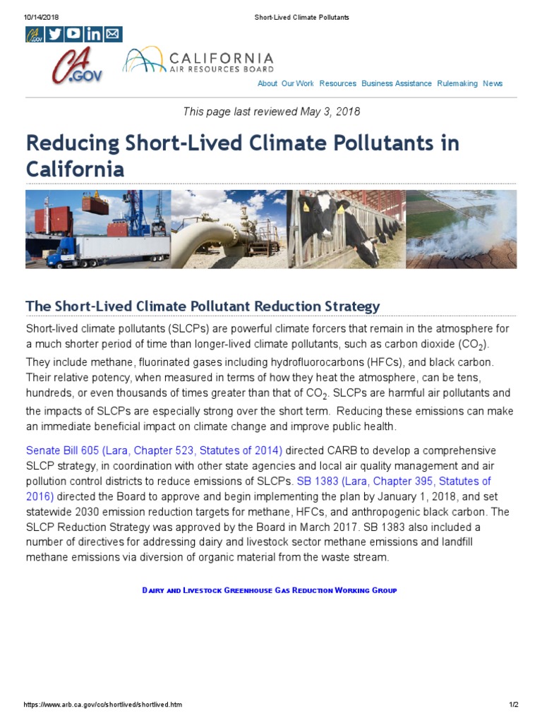 ShortLived Climate Pollutants PDF Greenhouse Gas Global