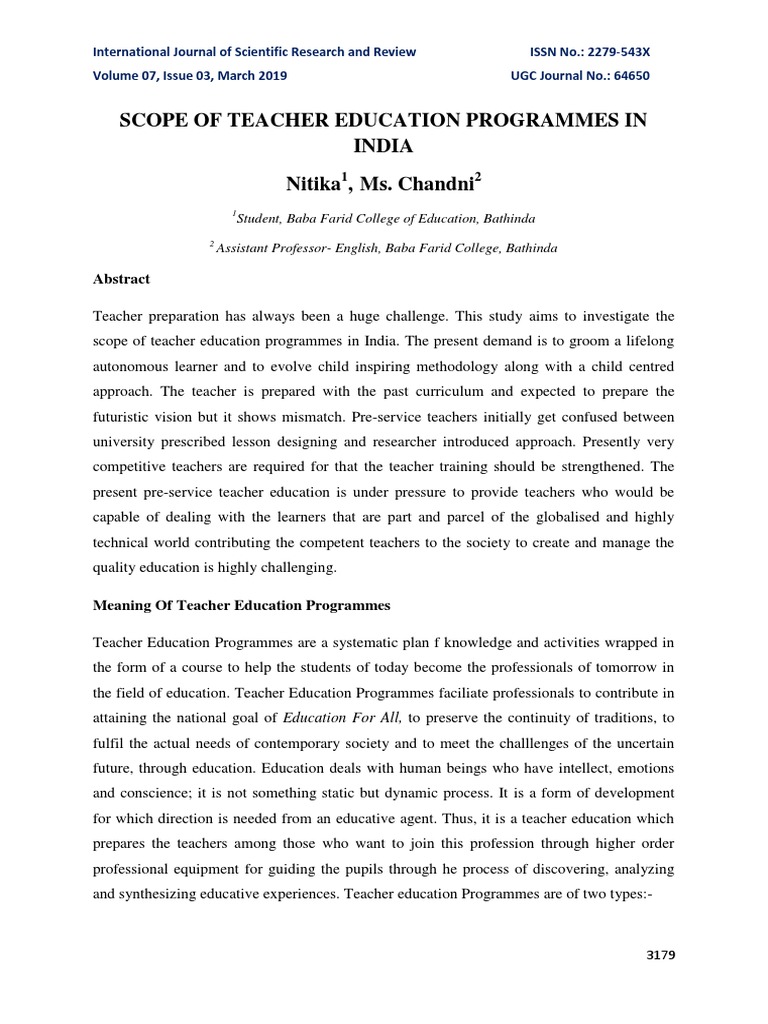 scope-of-teacher-education-programmes-in-india-nitika-ms-chandni