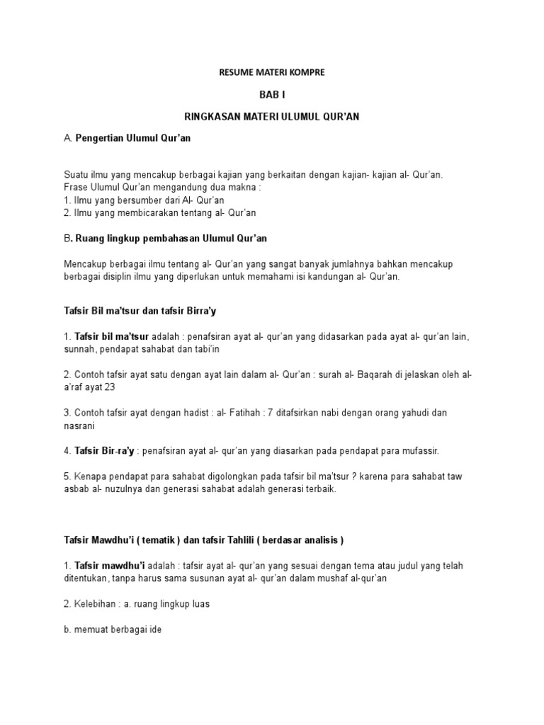 Resume Materi Komprehensif Uin Sgd Bandung Pdf