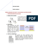 Irregularidades en planta y elevación de edificaciones