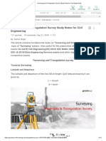 Traversing and Triangulation Survey Study Notes For Civil Engineering