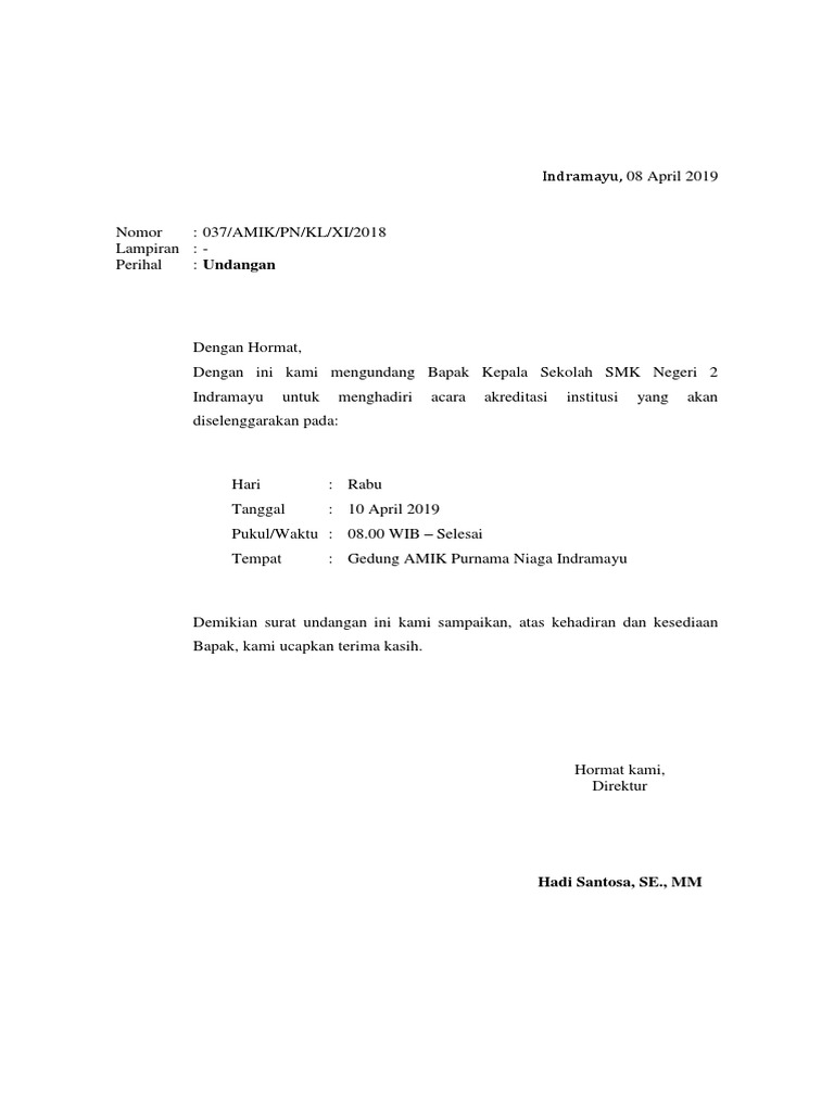 Surat Undangan Wisuda Ke Bupati Docx