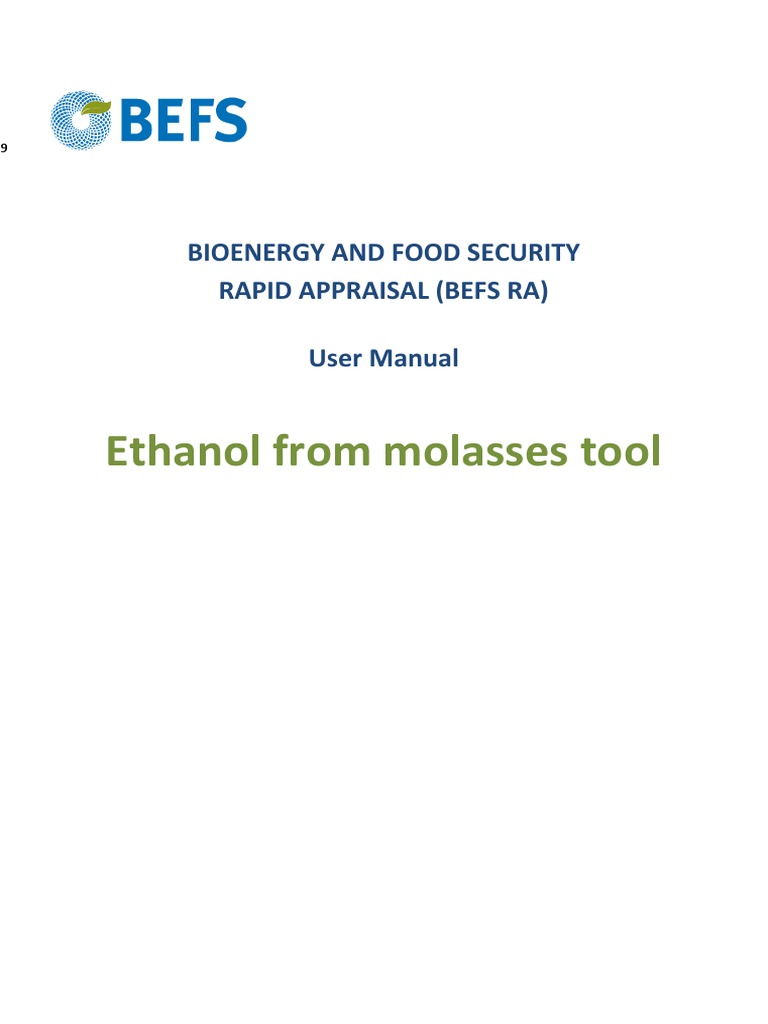 Ethanol From Molasses Tool PDF Biodiesel Net Present Value