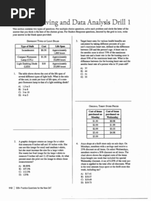 500 Practice Questions For The New Sat Pages 118 138 Pdf Pdf Pact Fluorescent Lamp Mass Media
