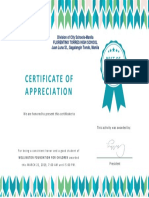 Student Certificate of Appreciation
