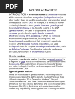 Molecular Markers: Types of Genetic Markers