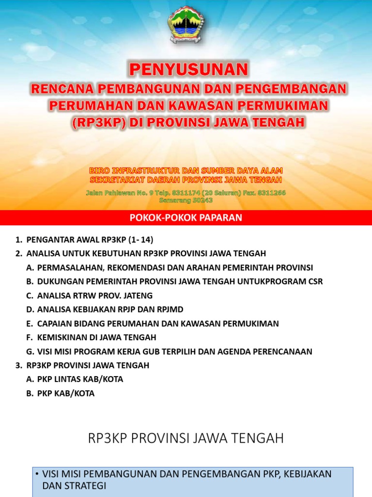 RP3KP Perumahan Jawa Tengah 2023 | PDF