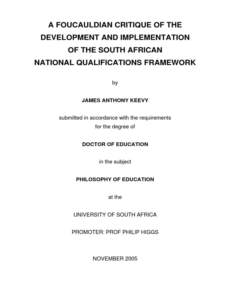 Phd On South African Nqf Pdf Vocational Education Academia