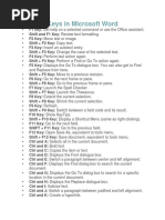 Complete MS Word Shortcut Keys List | PDF | Microsoft Word | Control Key