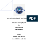 International Institute Of Hotel Management Industrial Training Report