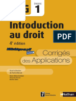 Nathan - DCG UE 1 - Introduction Au Droit - Manuel & Applications - 4e Édition 2016 - Corrigés PDF