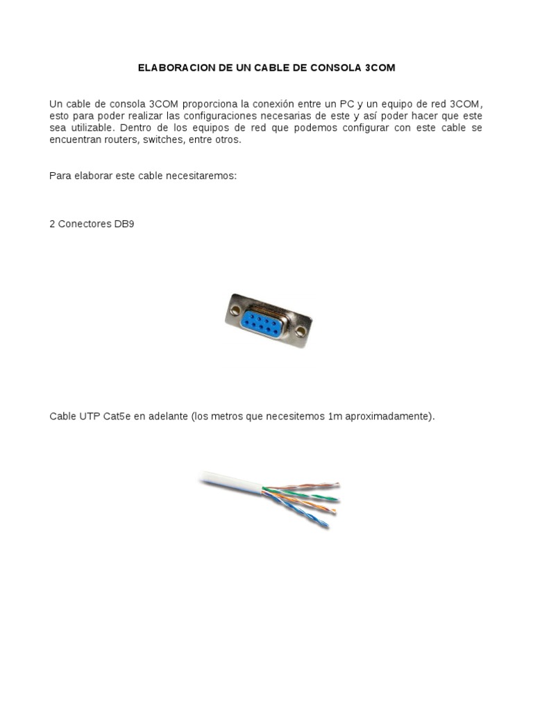 Cómo Hacer un Cable de Consola 3COM | PDF | Informática | Tecnología