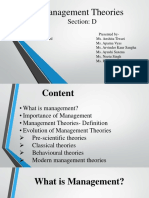 Management Theories: Section: D