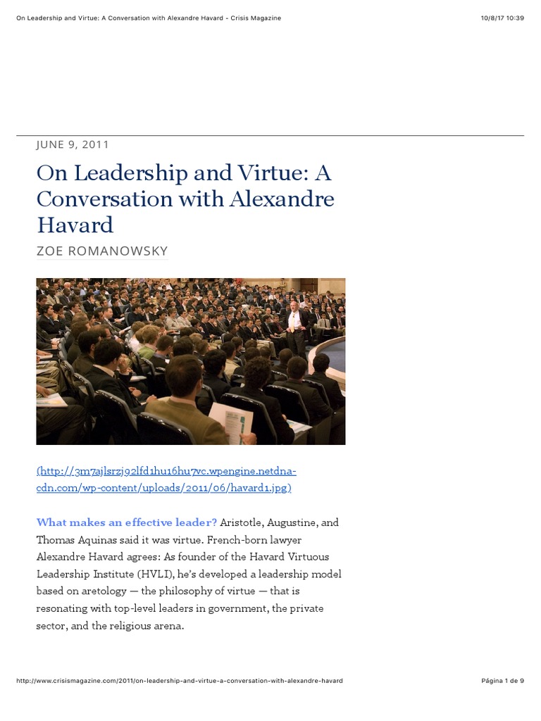 Leadership Through Virtue: Havard's Insights | PDF | Humility | Virtue ...