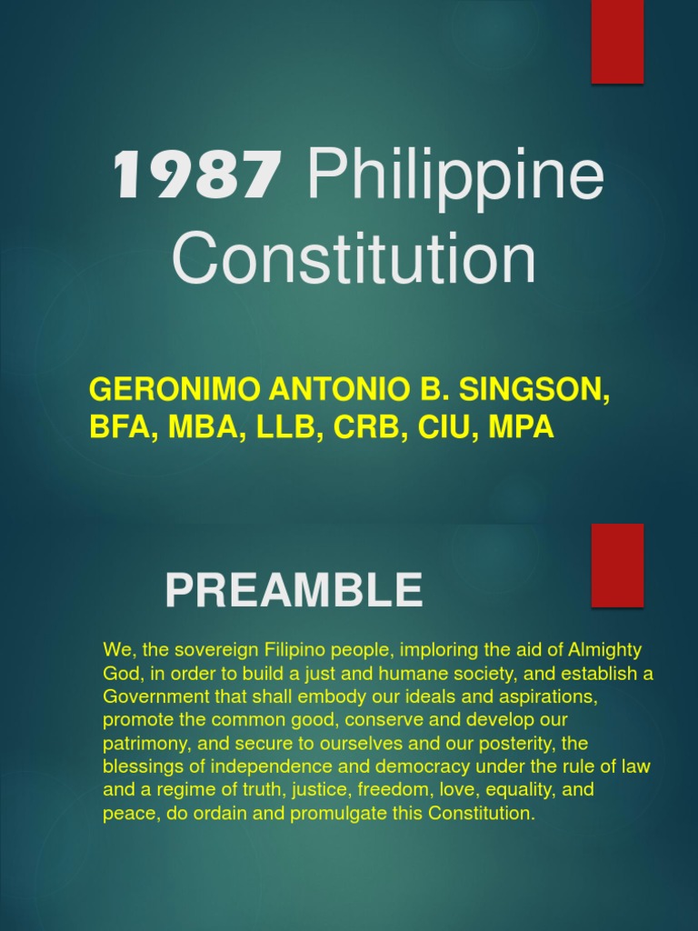 1987 Philippine Constitution 022418 | PDF | Pardon | President Of The ...