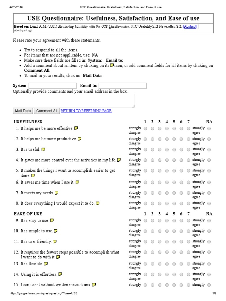 USE Questionnaire Overview and Insights | PDF | Usability | Cyberspace