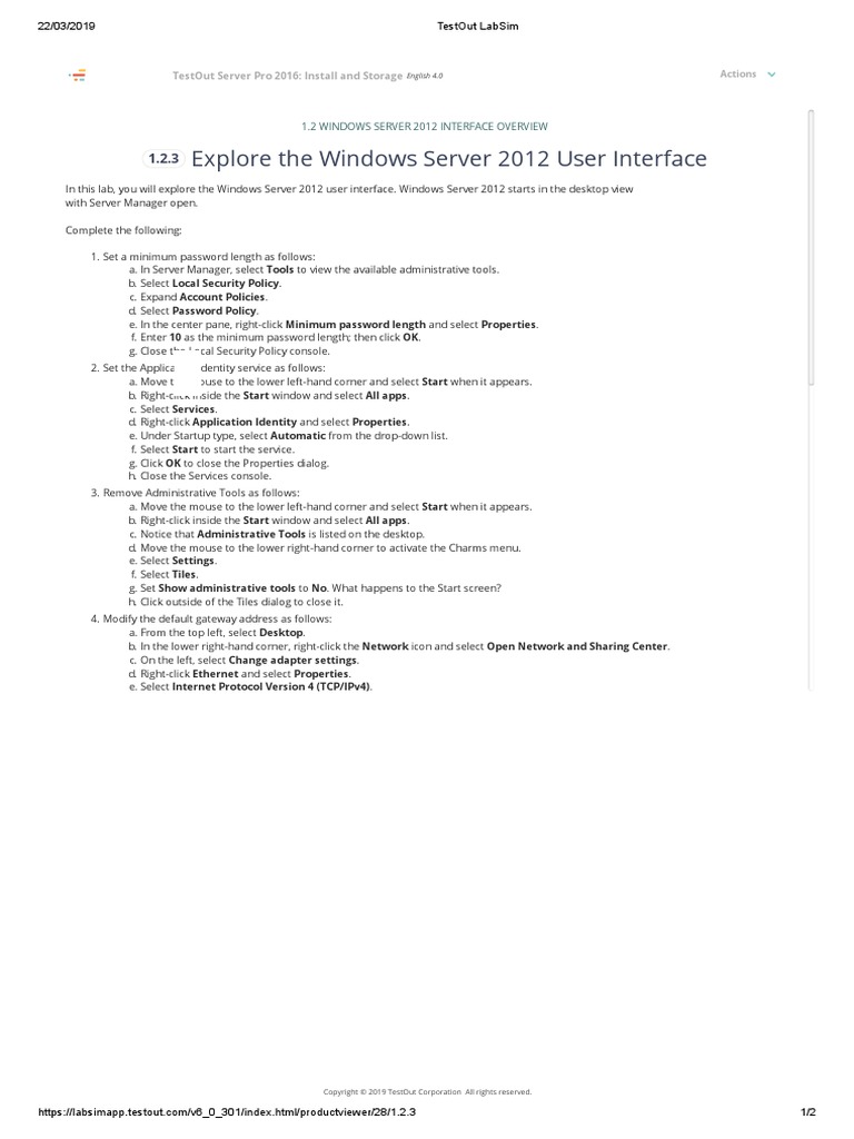 TestOut LabSim1.2.3 PDF Ibm Pc Compatibles Microsoft Windows