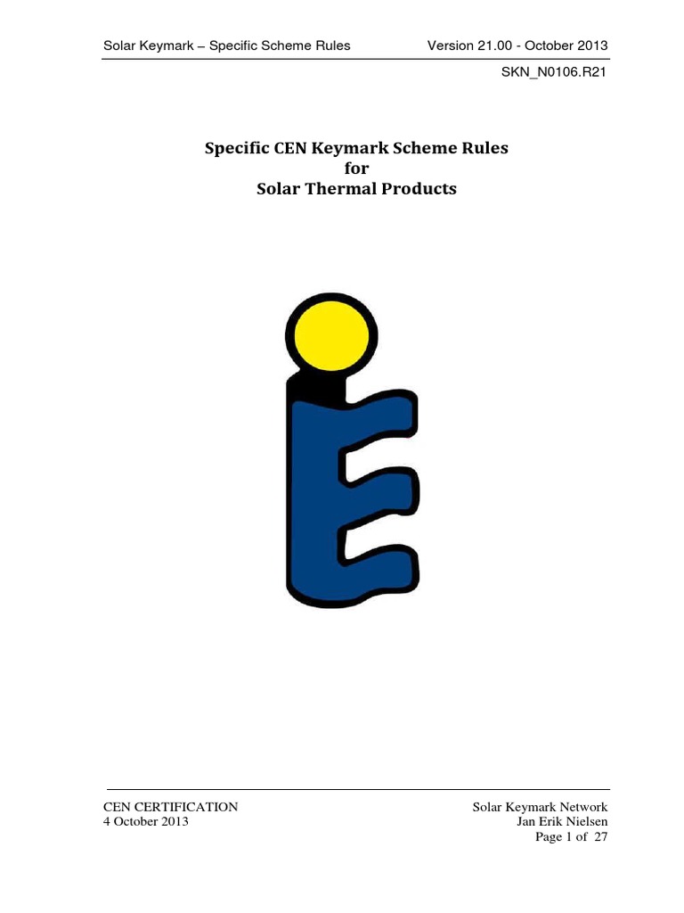 Solar Keymark PDF | PDF | Iso 9000 | Certification