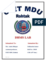 Dbms Lab: Submitted To: Submitted by
