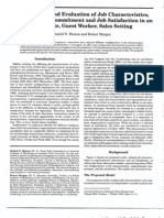 An Extension and Evaluation of Job Characteristics, Organizational Commitment and Job Satisfaction in An Expatriate, Guest Worker, Sales Setting - 12 Pgs