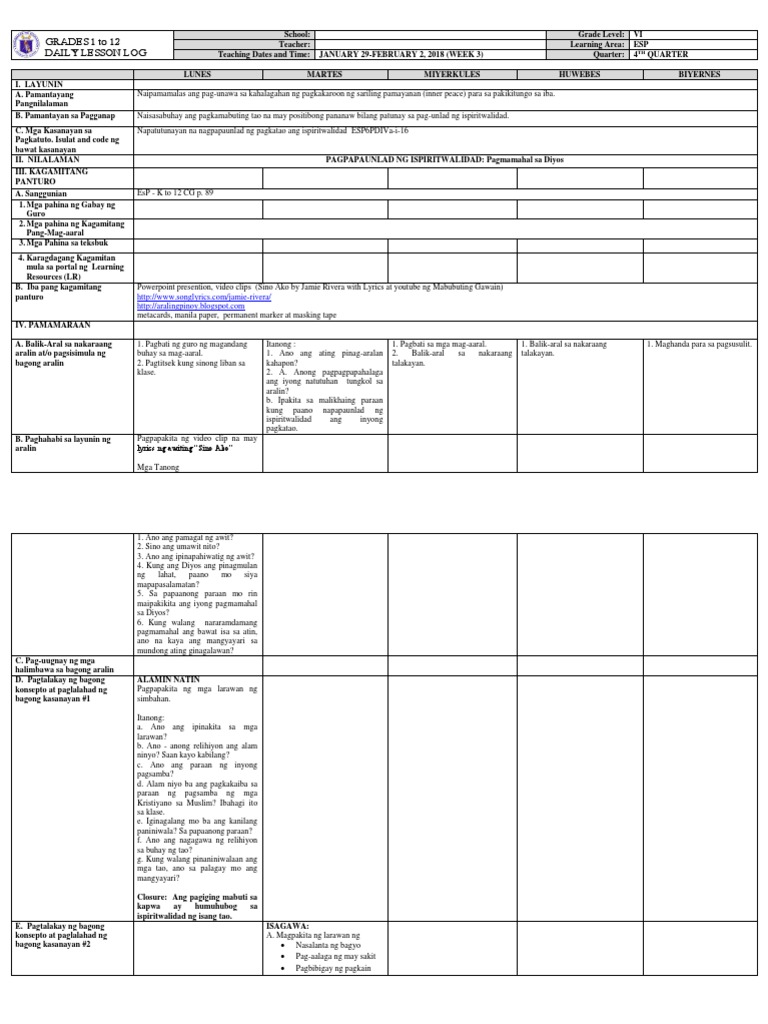 DLL - Esp 6 - Q4 - W3 | PDF