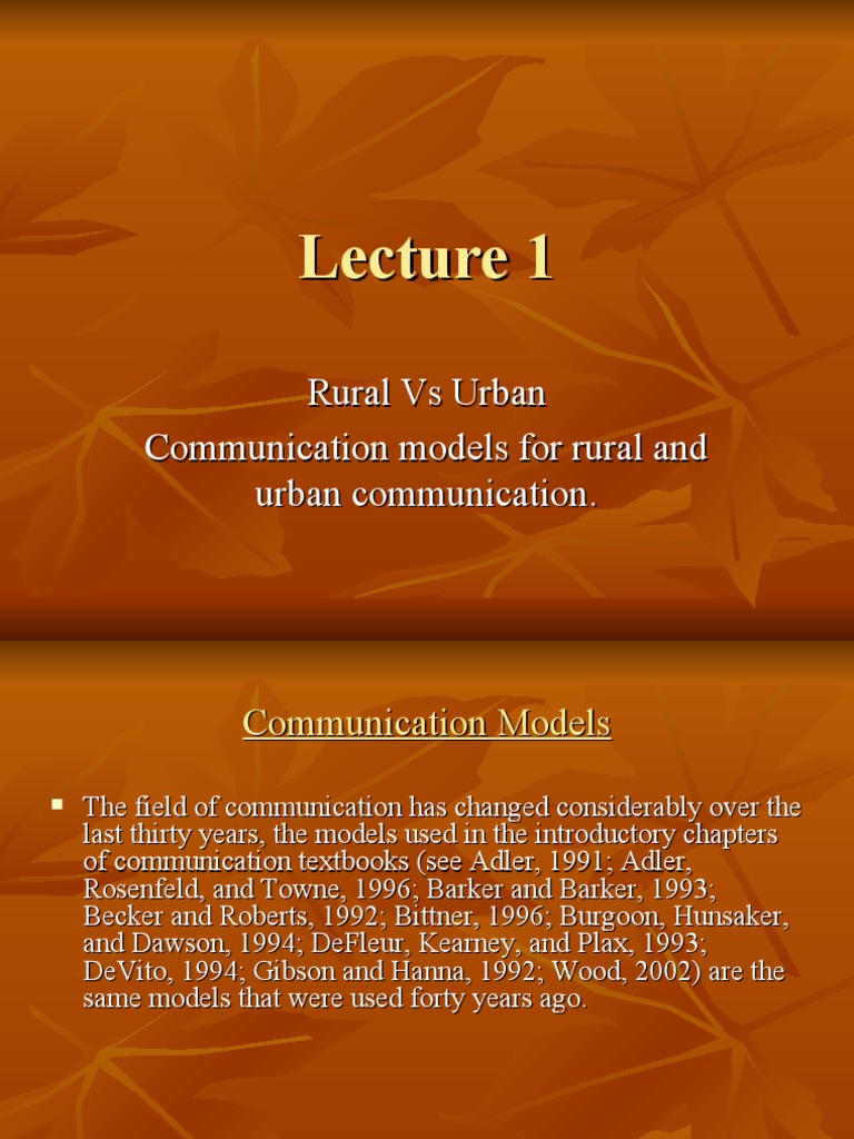 Communication Models Rural Vs Urban | PDF | Communication | Advertising