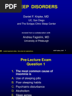 Sleep Disorders: Daniel F. Kripke, MD