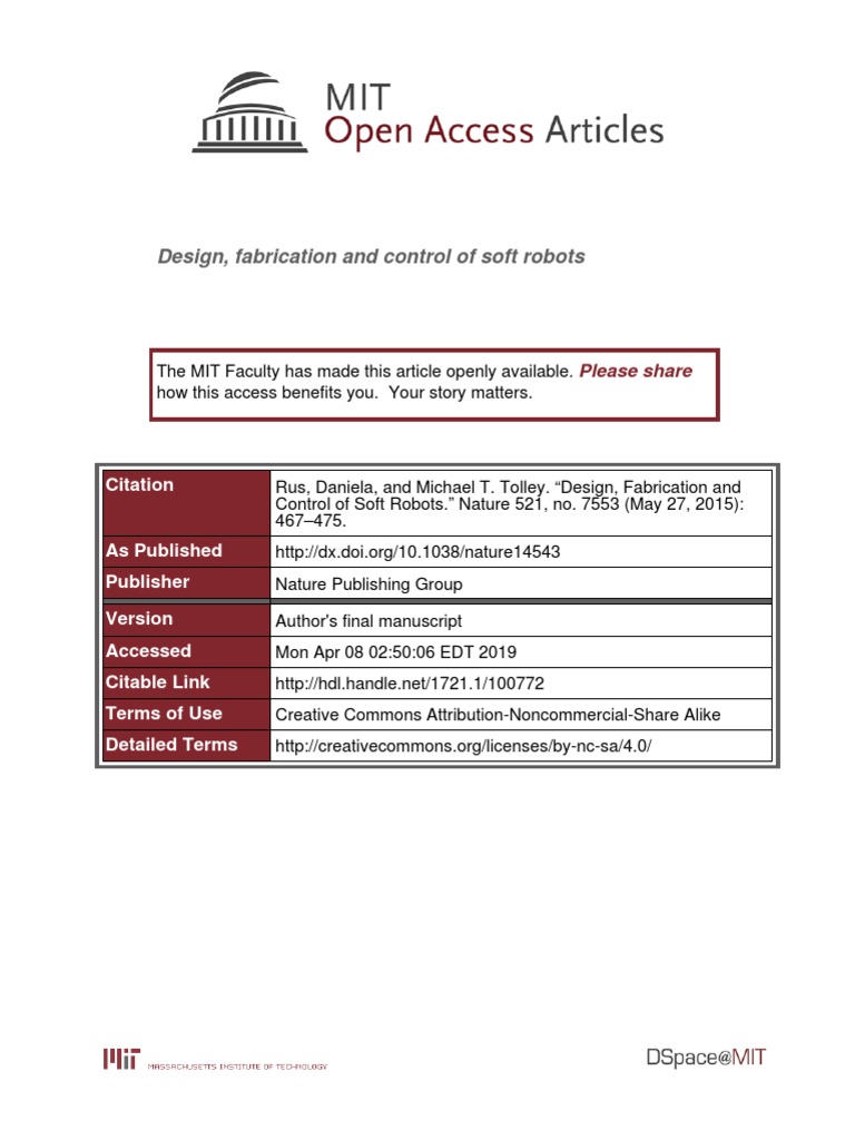 Soft Robots: Design and Control Insights | PDF | Actuator | Robotics