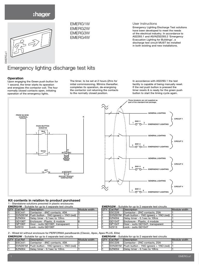 Emergency lighting discharge test kits Compact Fluorescent Lamp