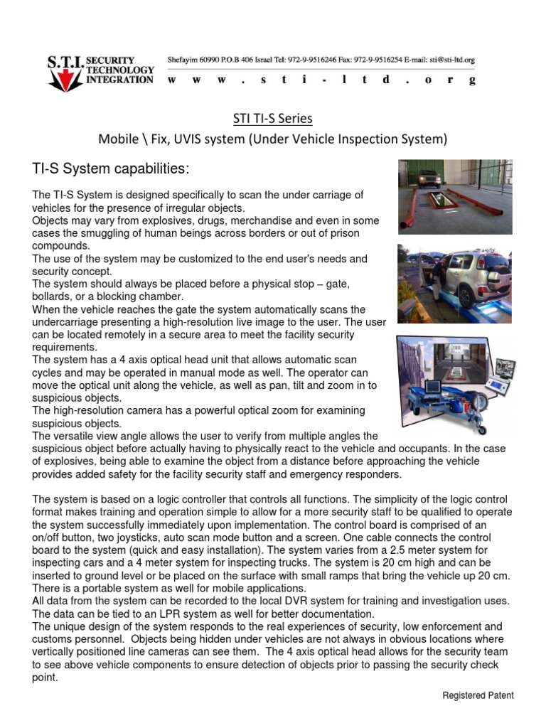Under Vehicle Inspection System Overview | PDF | Optical Resolution | Video