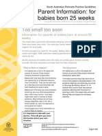 Parent Information: For Babies Born 25 Weeks: Too Small Too Soon