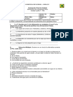 Prueba Ciencias 6to I,1 Pie