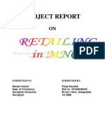 Project Report on Retailing in MNCs
